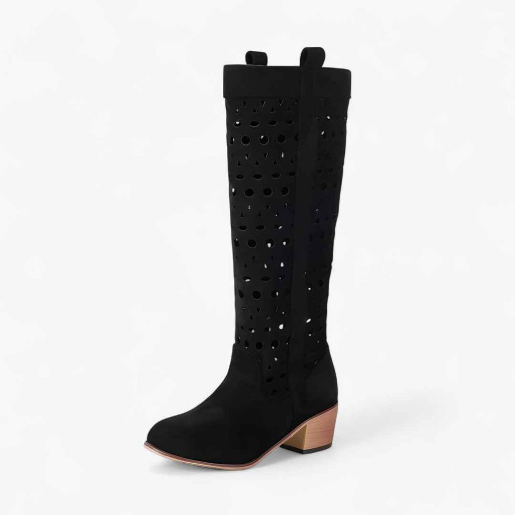 Bottes western d'été en faux daim avec talon creux Homme