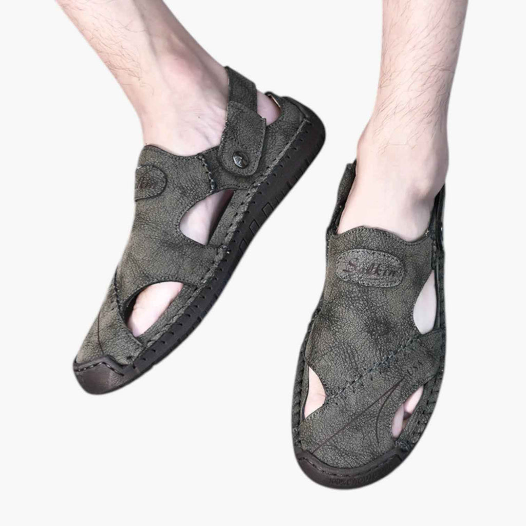 Sandales d'été pour homme - Cuir respirant et semelle antidérapante pour une touche de style
