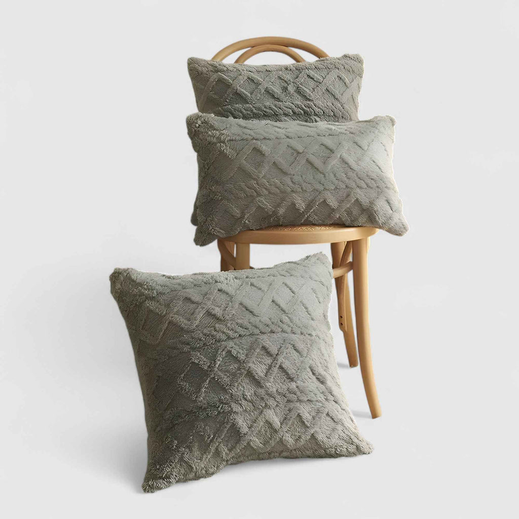Housses de coussin : Taie d'oreiller peluche chic pour un confort élégant dans Gris de Marche Lino