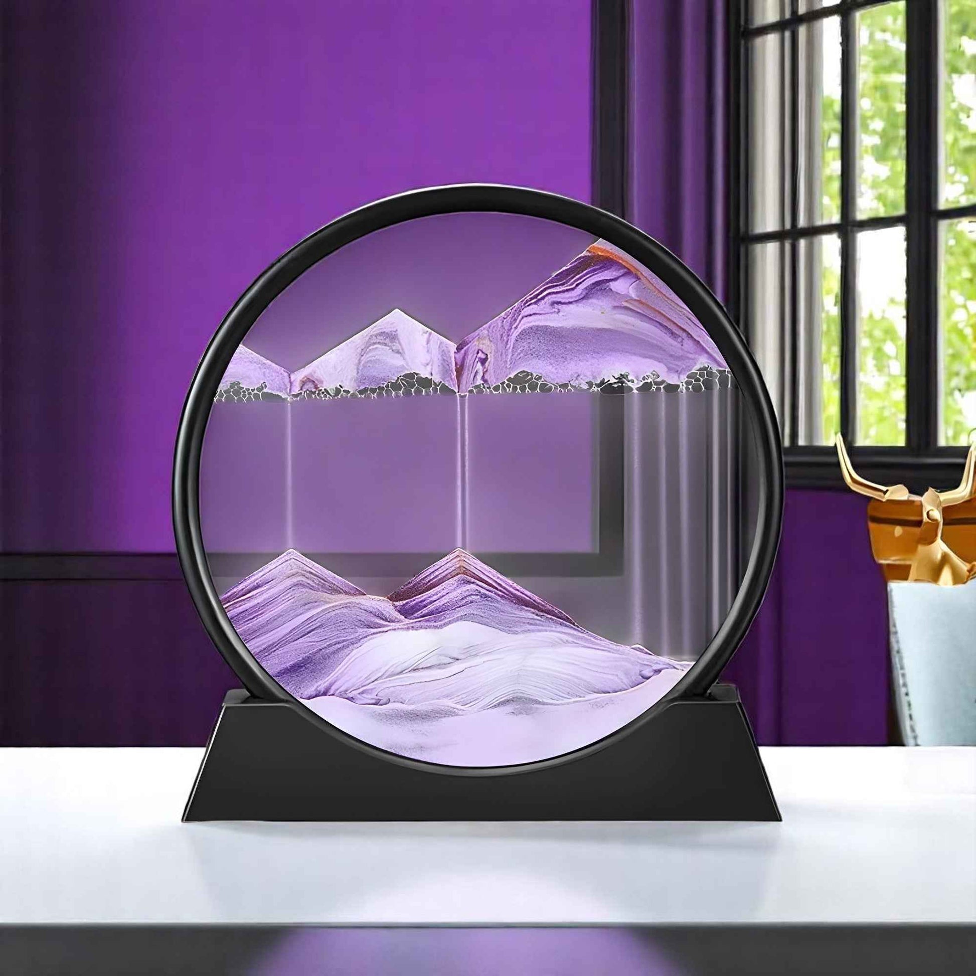 Art de sable : Décor Verre 3D Sable en Mouvement pour un Intérieur Élégant et Dynamique dans Violet de Marche Lino