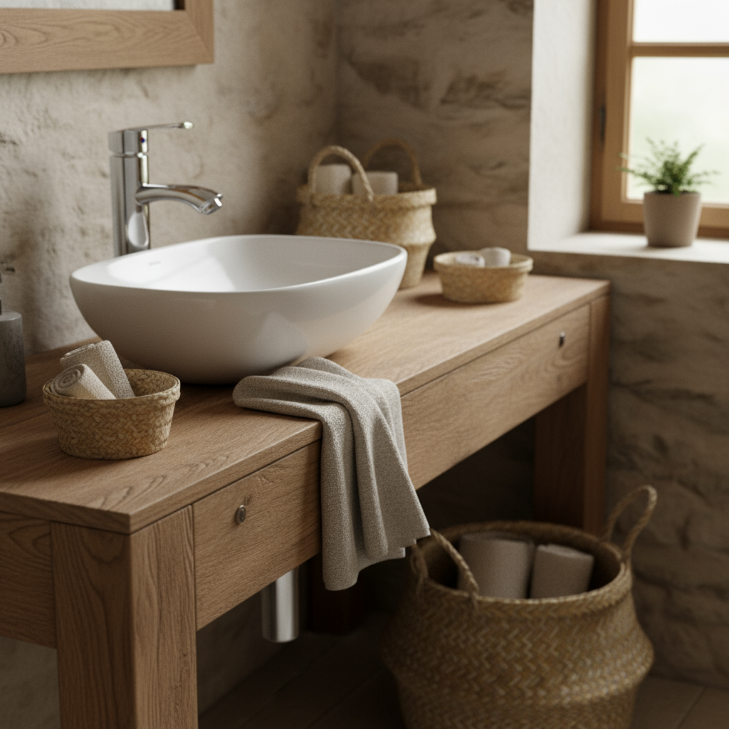 Verchromte Waschbeckenarmatur fürs Badezimmer