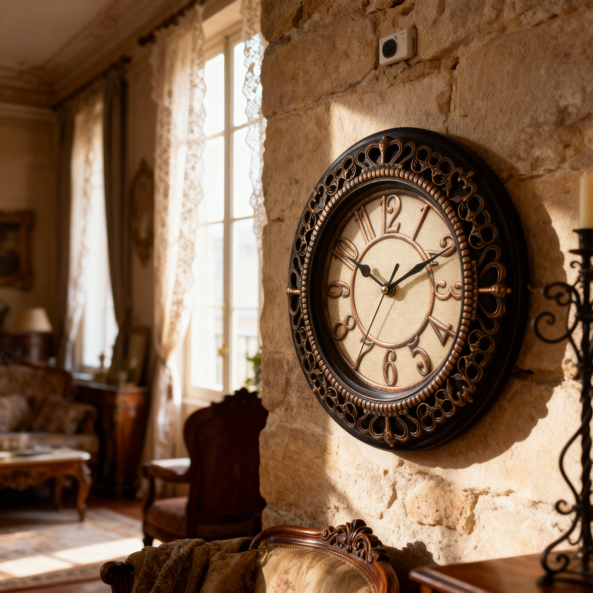 Horloge Murale Style Vintage avec Surface Miroir