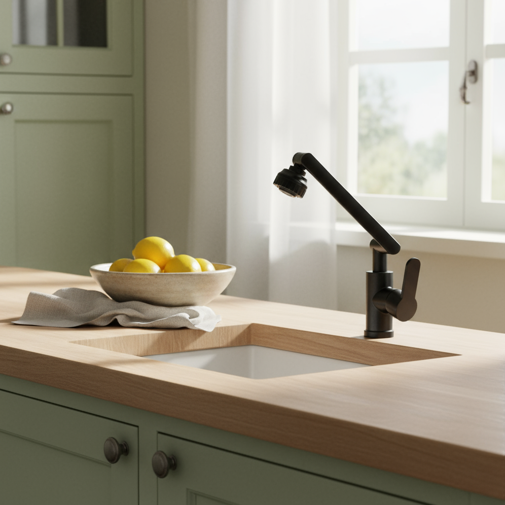 Robinet Mitigeur de Cuisine à Double Jet Métal