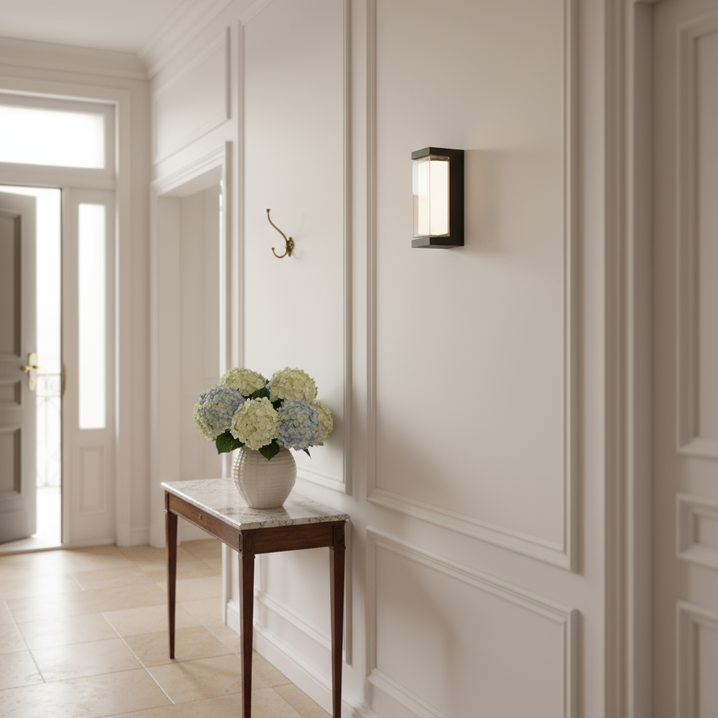 Applique Murale LED Moderne – Intérieur / Extérieur – Aluminium Noir