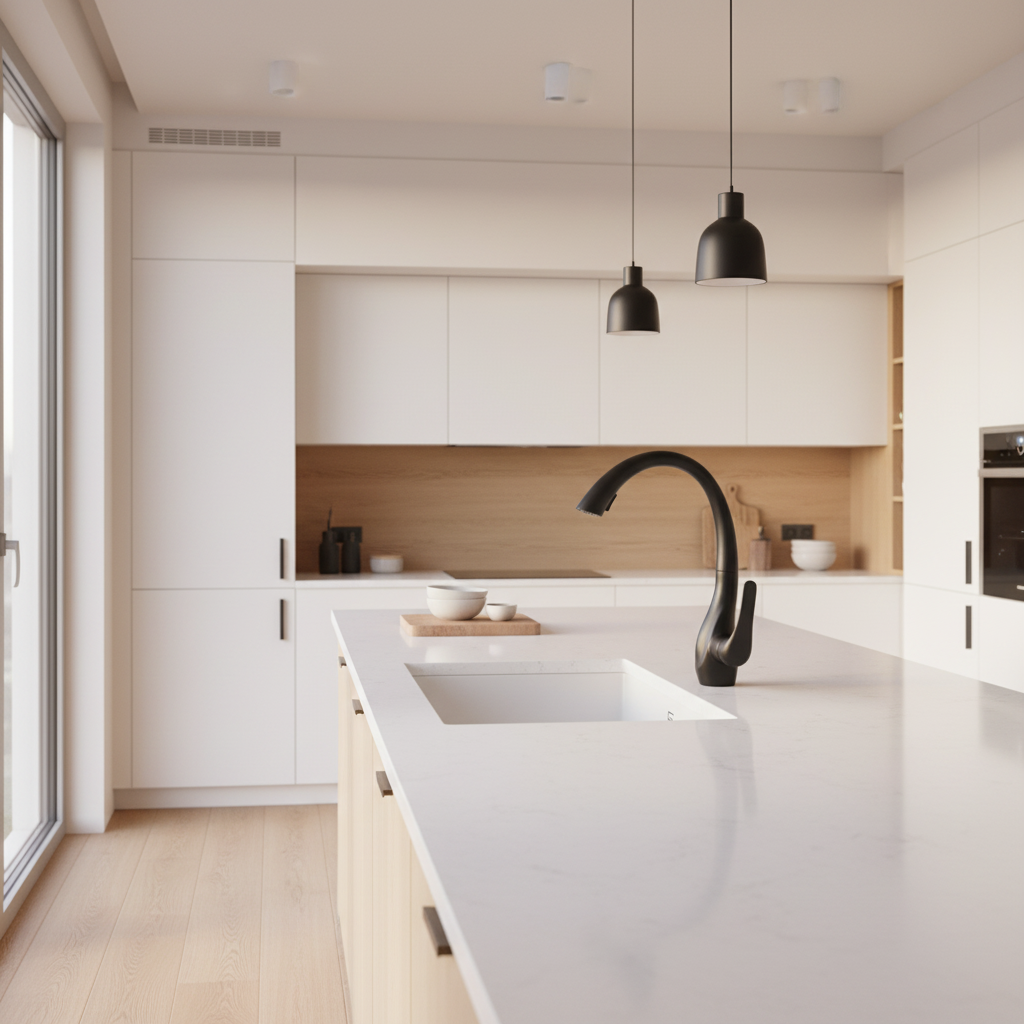 Mitigeur de Cuisine avec Douchette Extractible 360° Métal – Finition Noir Mat