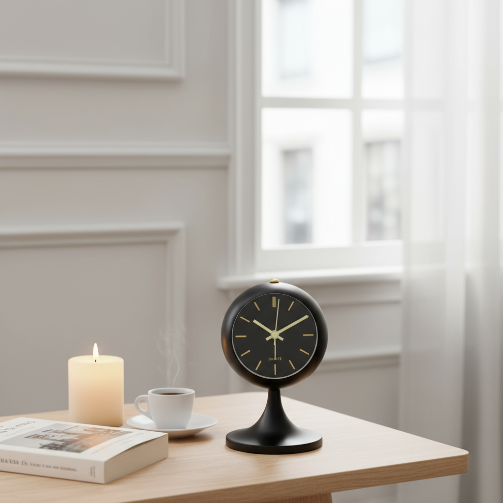 Réveil de Table Élégant – Aiguilles Luminescentes – Style Moderne