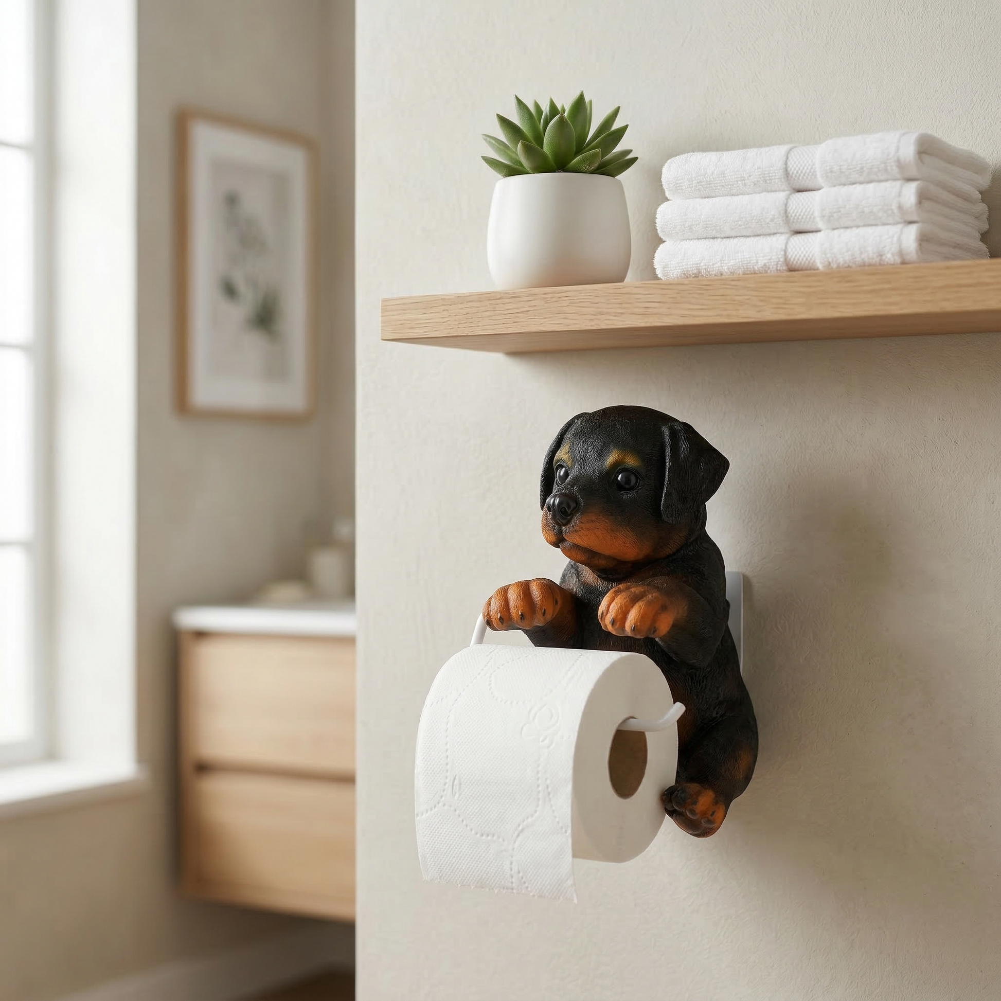 Originelle Wand-Toilettenpapierhalter Welpe