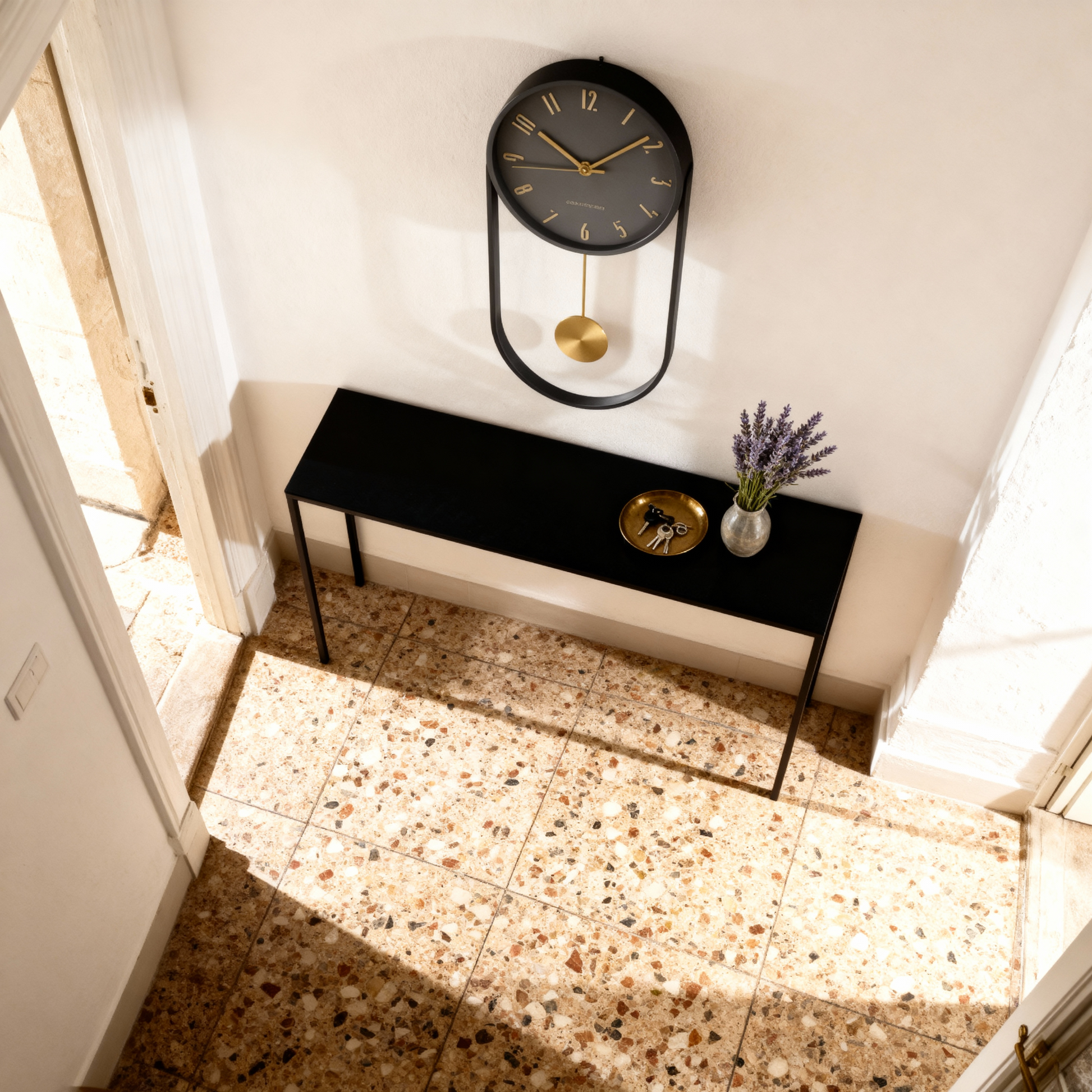 Horloge Murale Moderne en Métal avec Pendule – 40×20 cm