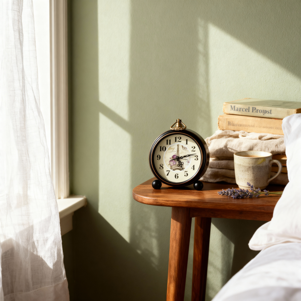 Horloge de table style vintage avec motif Tour Eiffel – Finition métal noir et bronze