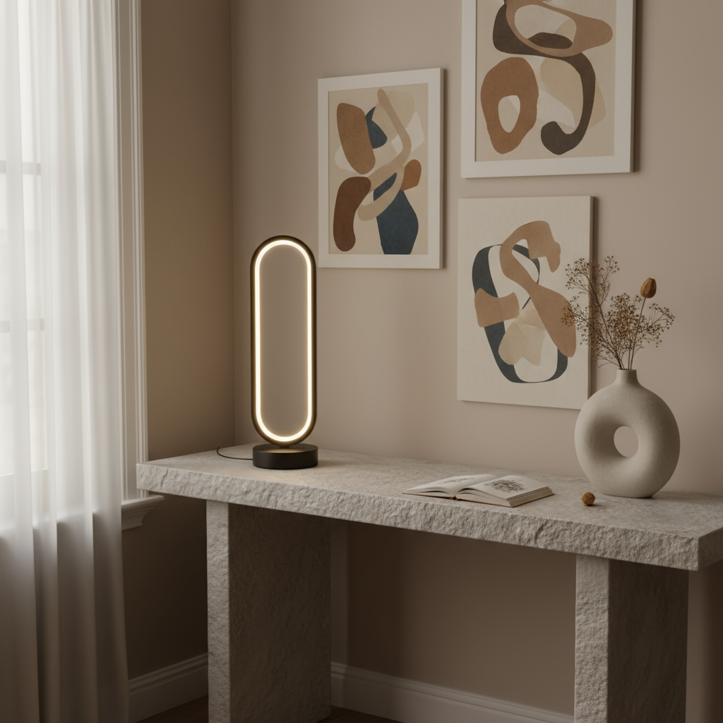 Lampe de Table LED Moderne Noire – Alimentation USB