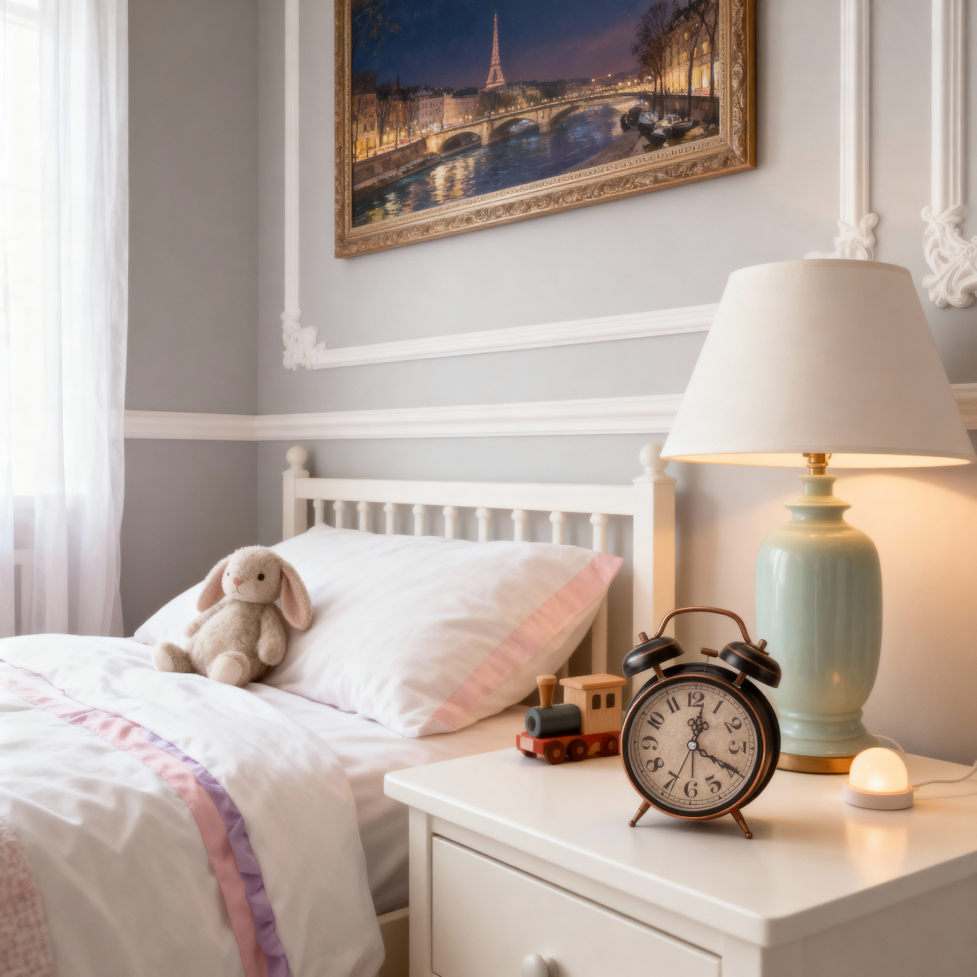 Réveil Vintage à Double Cloche – Design Analogique avec Rétroéclairage, Fonctionne à Piles – Finition Noir & Bronze