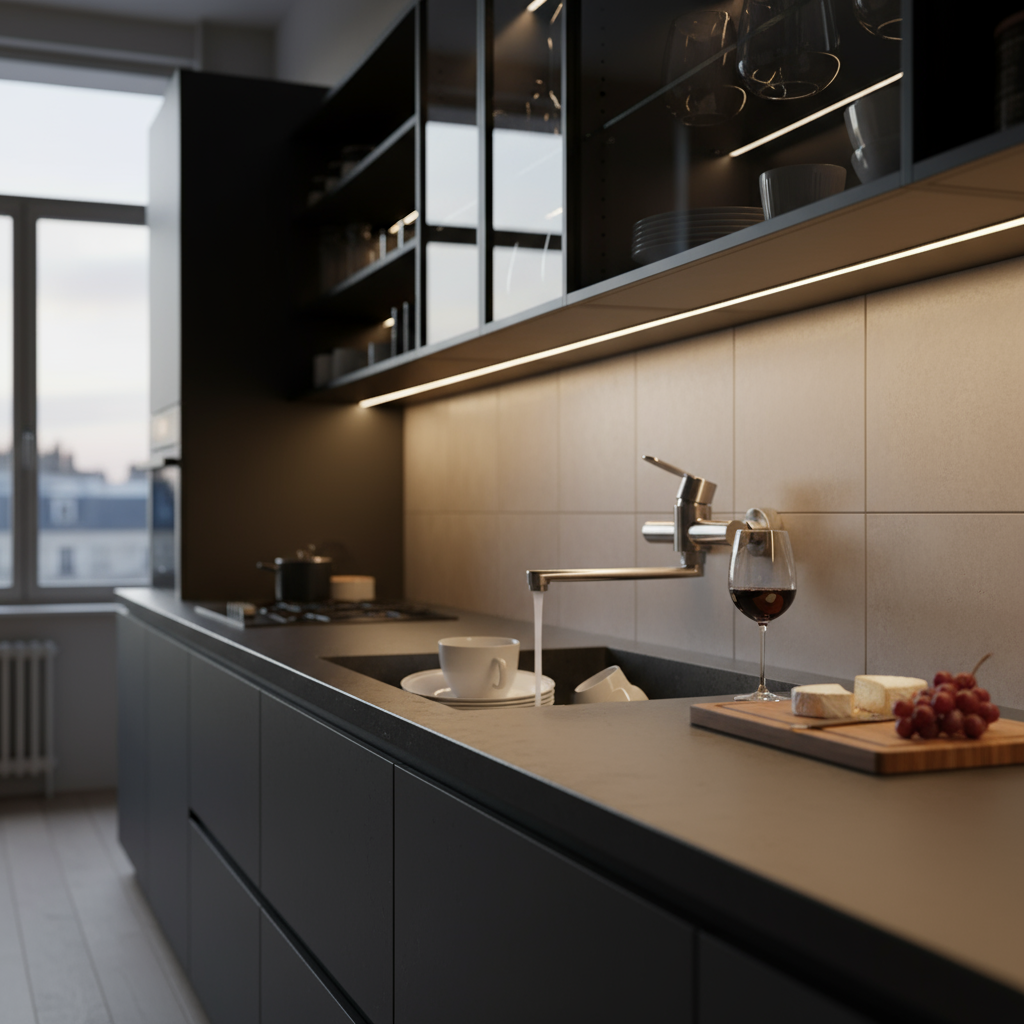 Mitigeur de Cuisine Mural en Acier Inoxydable – Finition Argentée