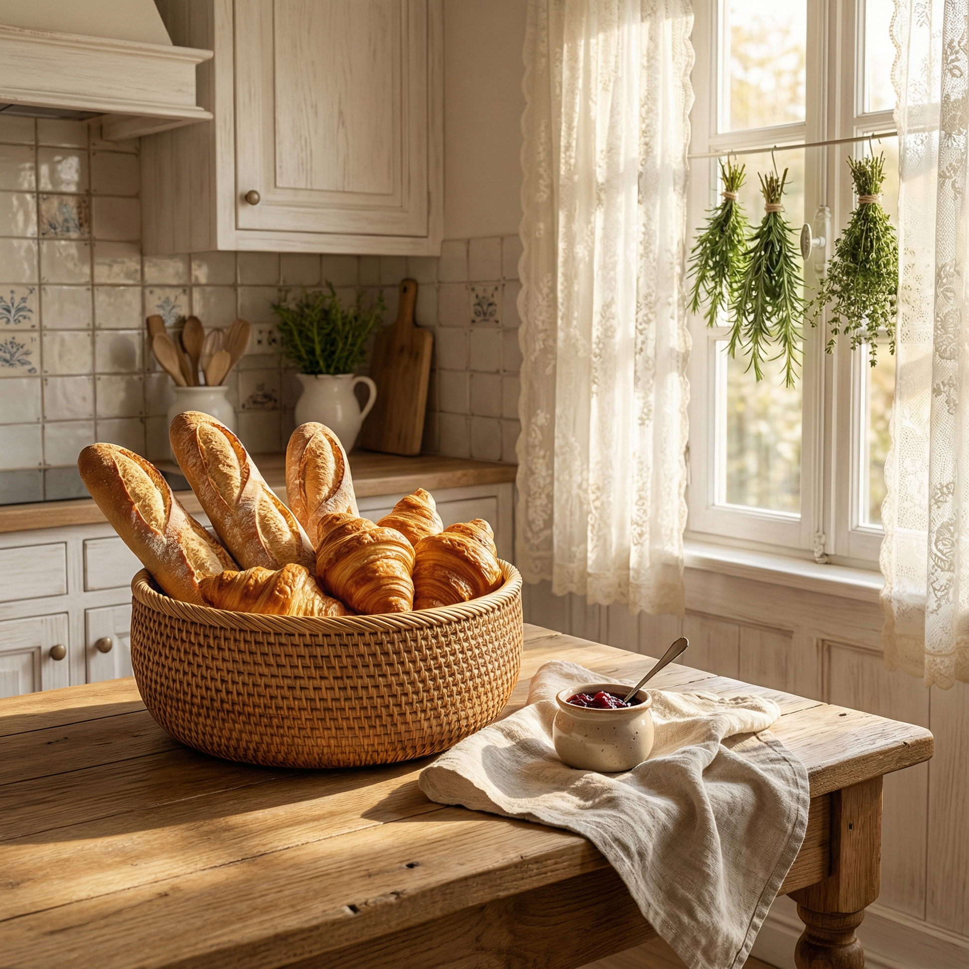 Panier de Rangement en Osier Tissé à la Main Lin