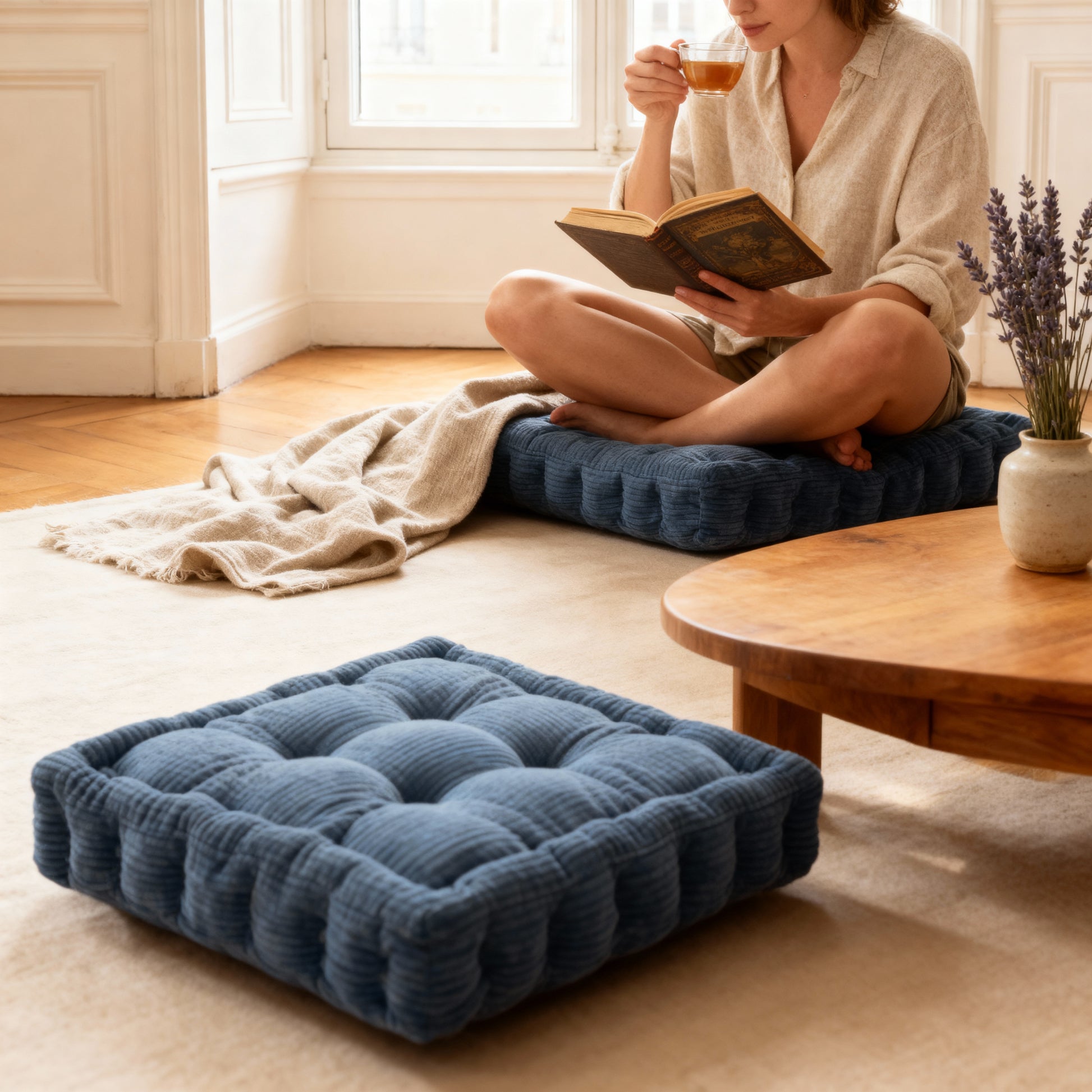 Coussin de Méditation 40x40 Cm en Coton