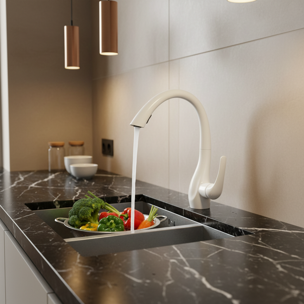 Mitigeur de Cuisine avec Douchette Extractible 360° Métal – Finition Noir Mat