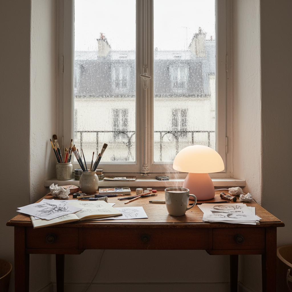 Lampe de Table LED Rechargeable avec Contrôle Tactile – Design Champignon