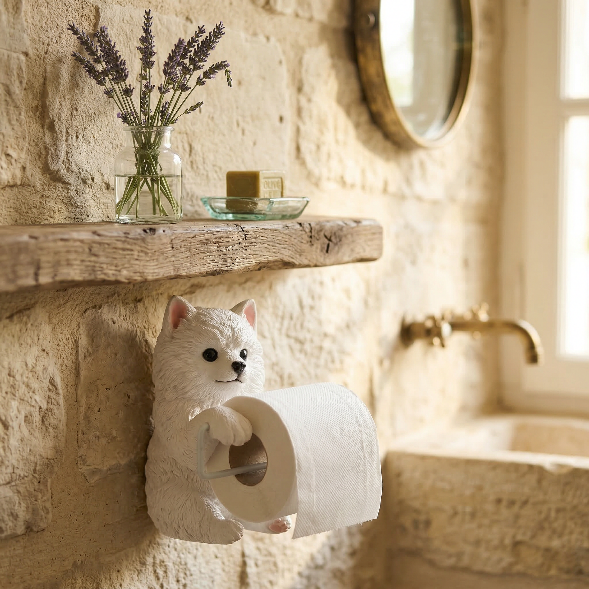 Originelle Wand-Toilettenpapierhalter Welpe