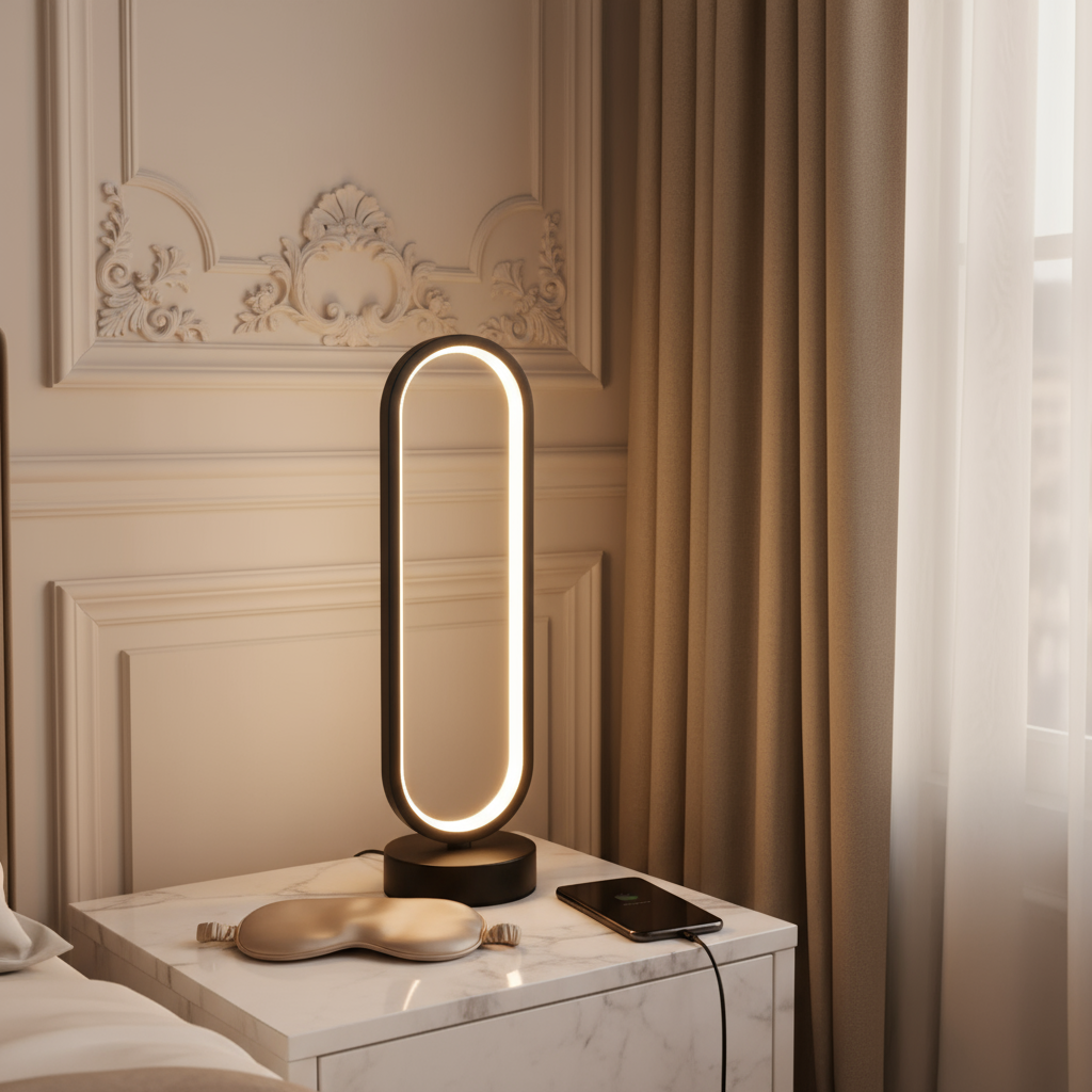 Lampe de Table LED Moderne Noire – Alimentation USB