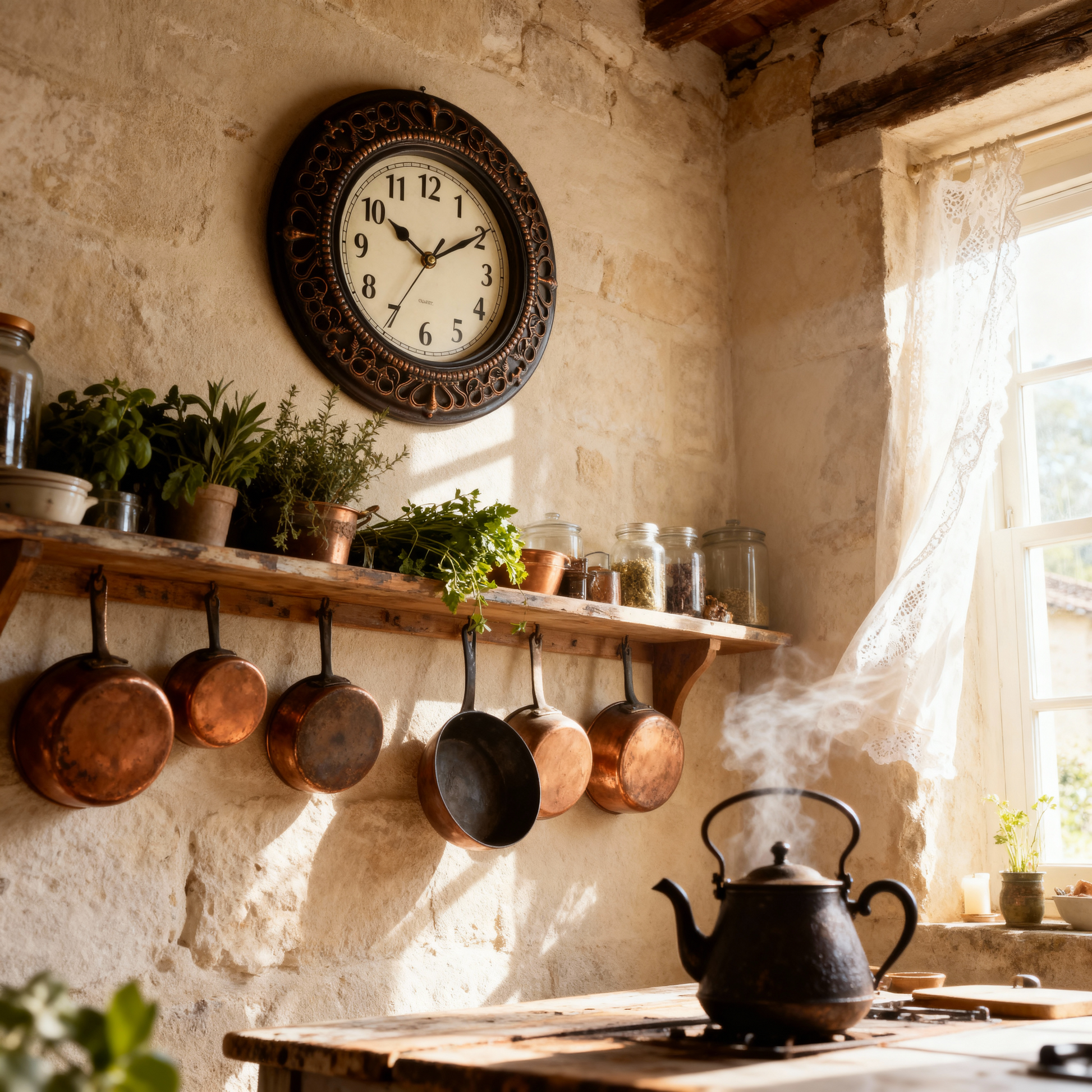 Horloge Murale Style Vintage avec Surface Miroir