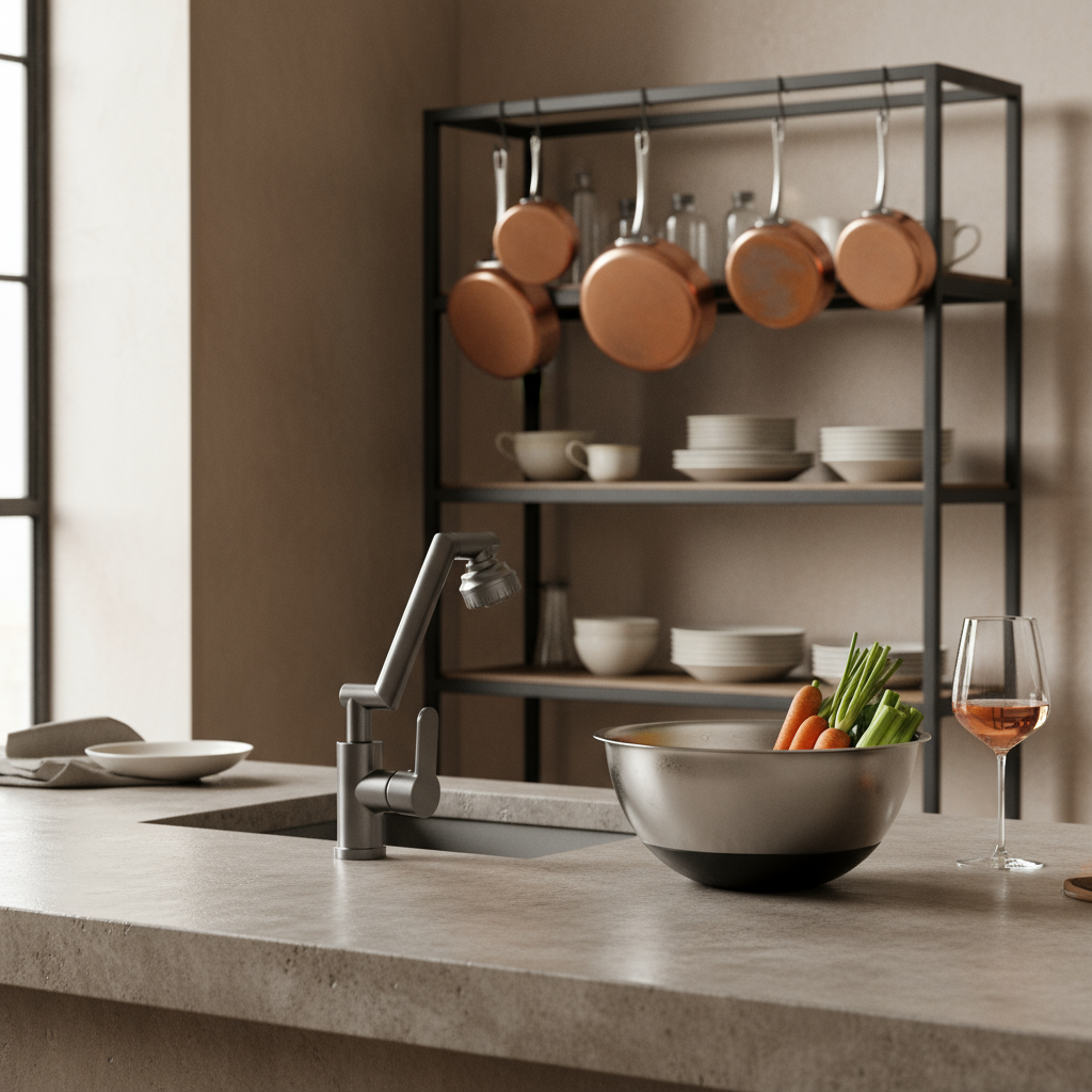 Robinet Mitigeur de Cuisine à Double Jet Métal
