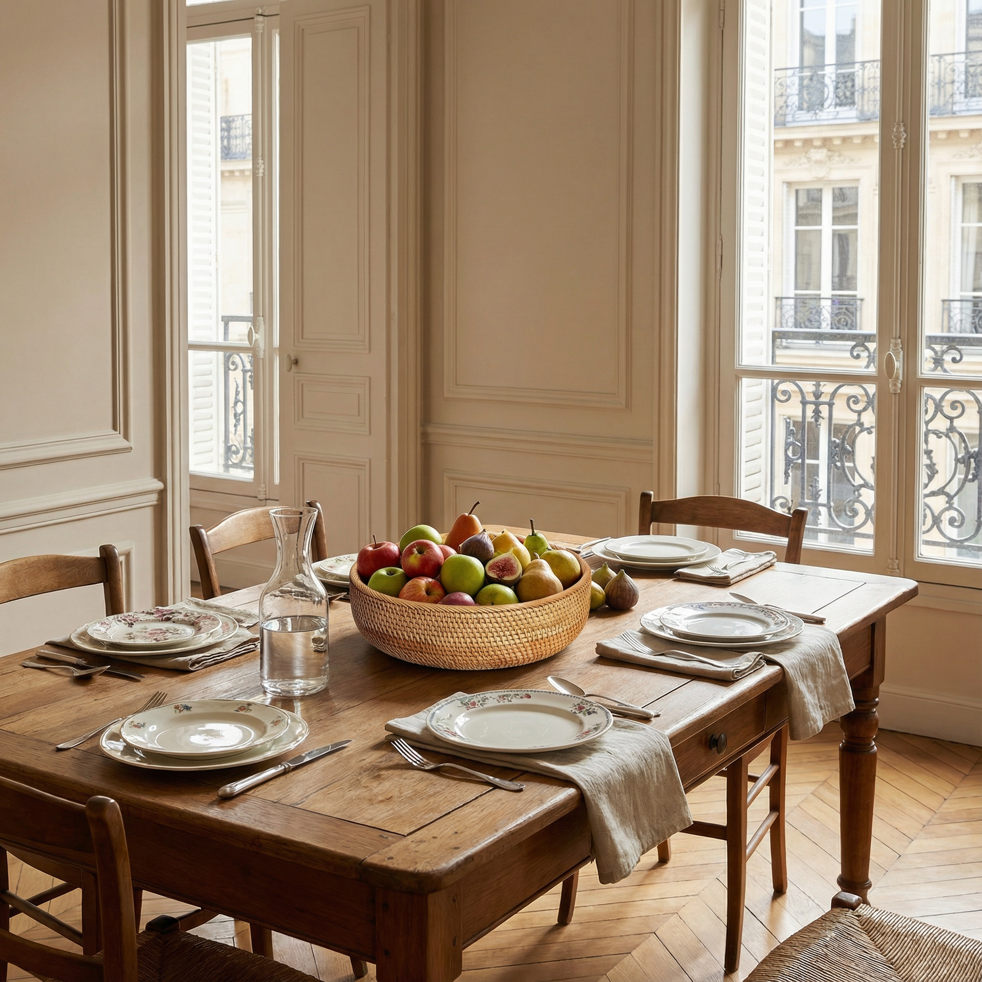 Panier de Rangement en Osier Tissé à la Main Lin