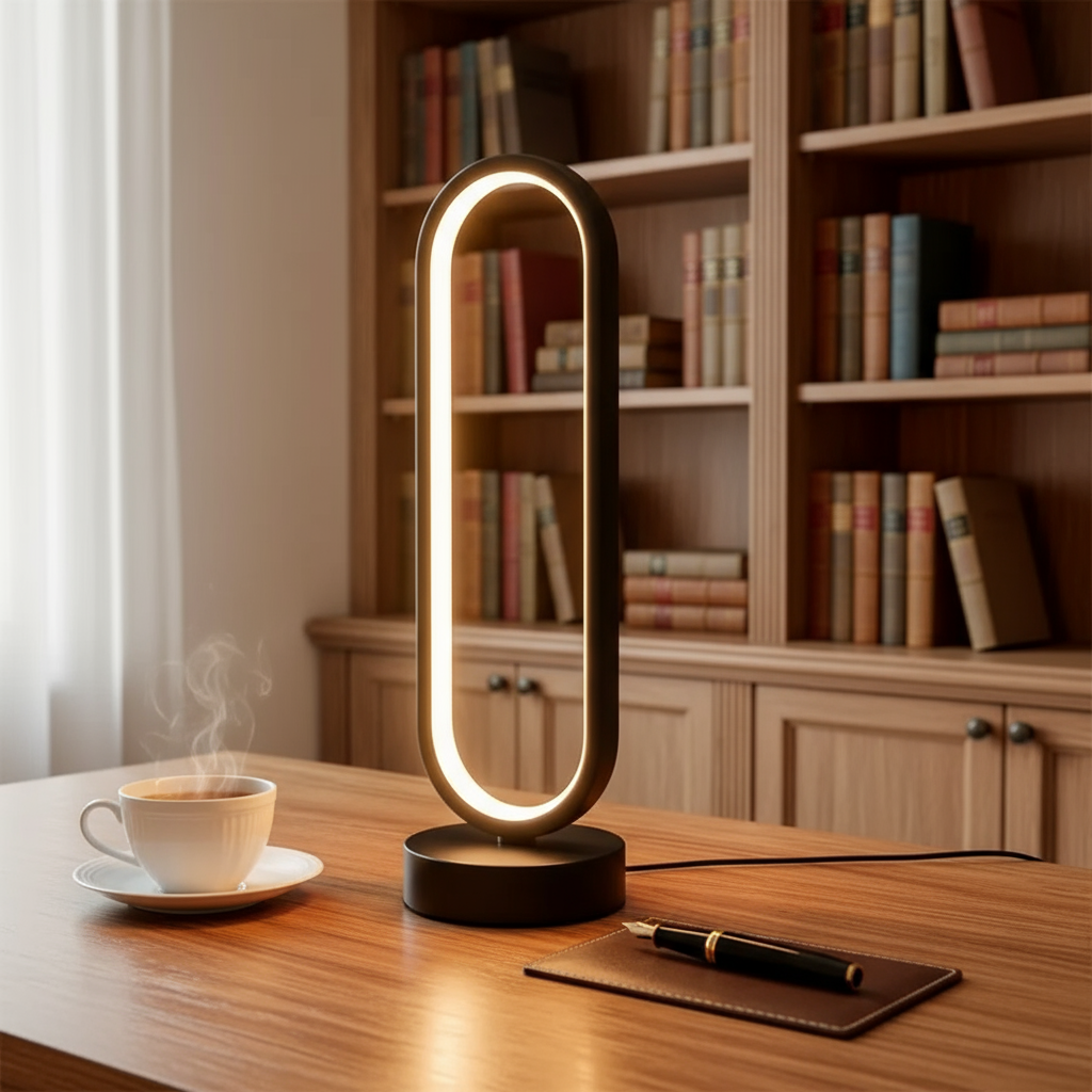 Lampe de Table LED Moderne Noire – Alimentation USB