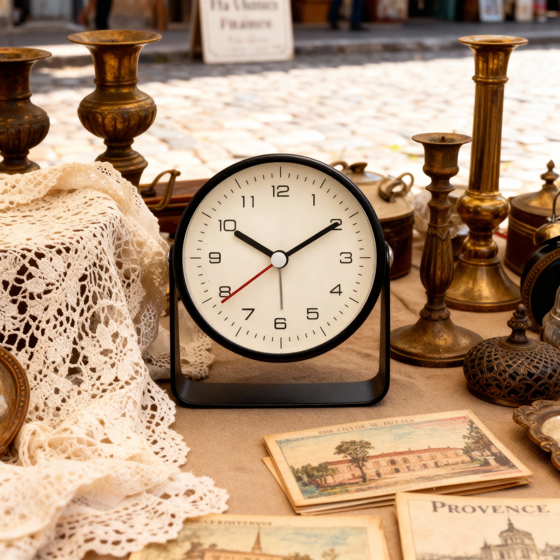 Réveil Analogique Silencieux Vintage – Noir