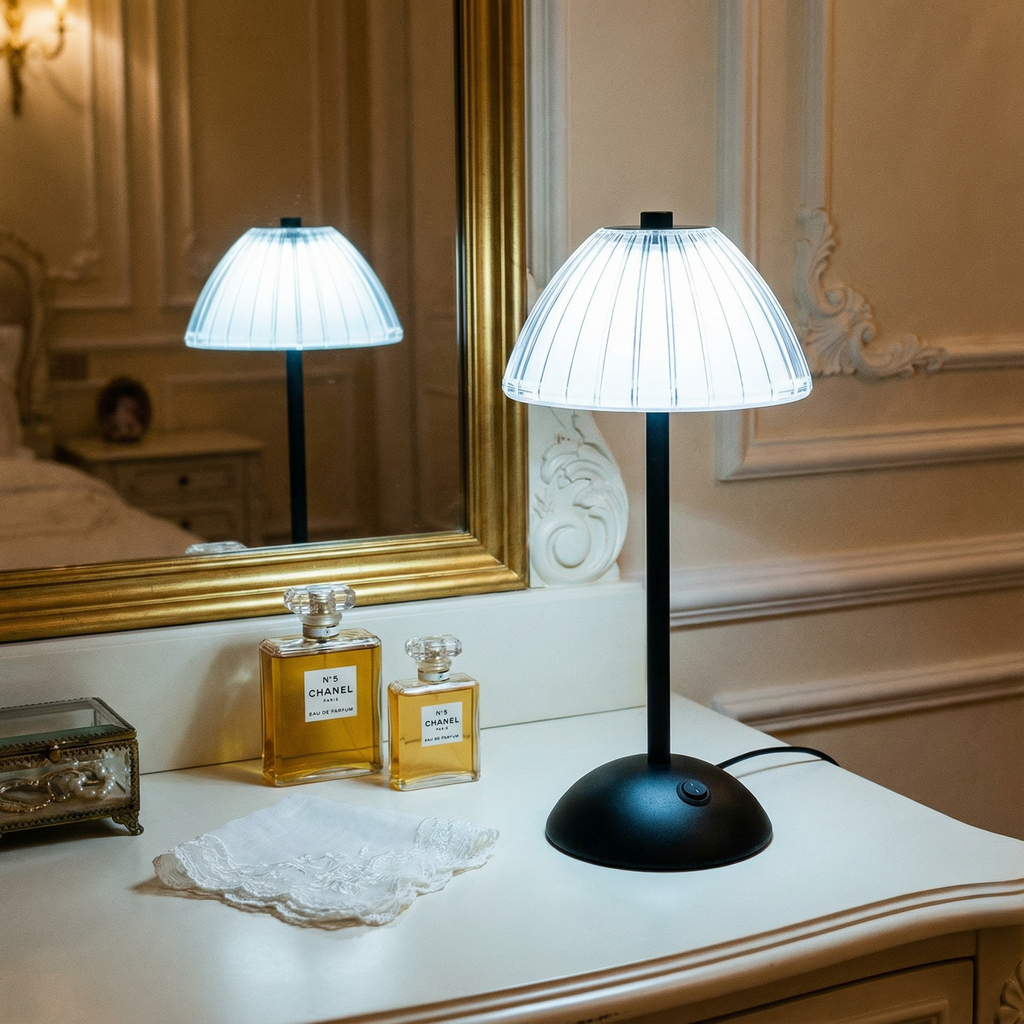 Lampe de Table LED Tactile Sans Fil Acrylique – Rechargeable USB, Intensité Réglable
