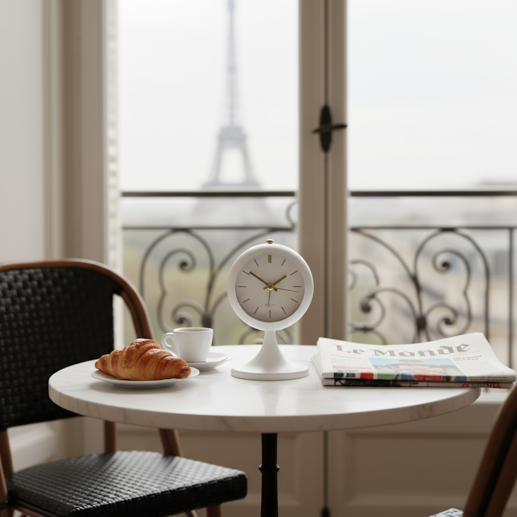 Réveil de Table Élégant – Aiguilles Luminescentes – Style Moderne