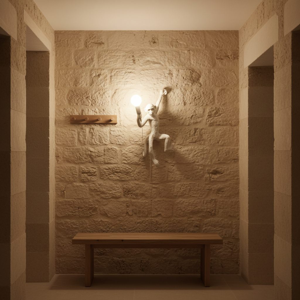 Applique Murale en Résine – Forme Singe, Style Décoratif