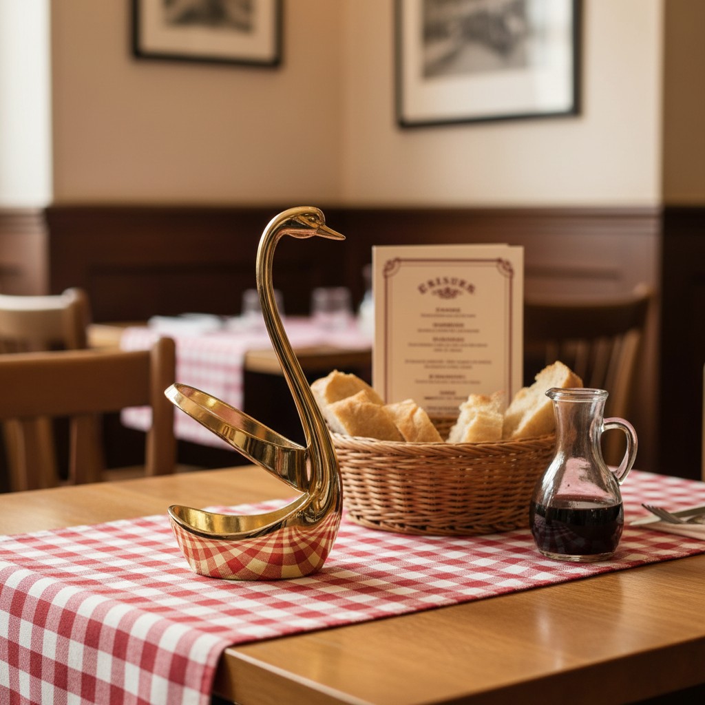 Porte-Couverts en Métal Forme Cygne – Argenté Ou Doré