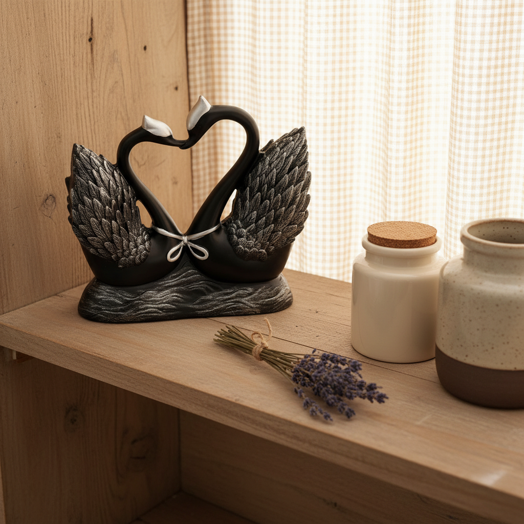 Ornement Homme de Cygne en Forme de Cœur