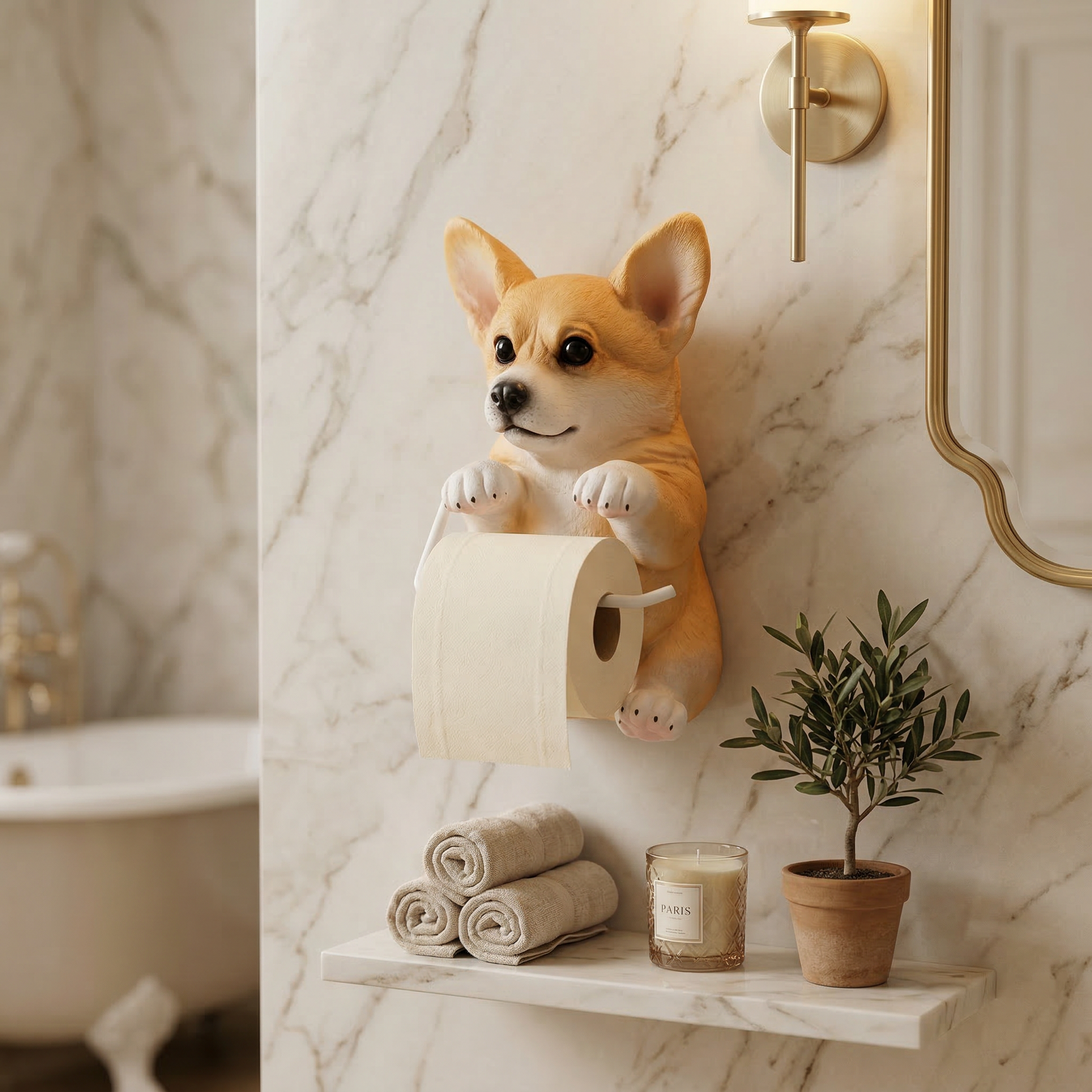 Originelle Wand-Toilettenpapierhalter Welpe
