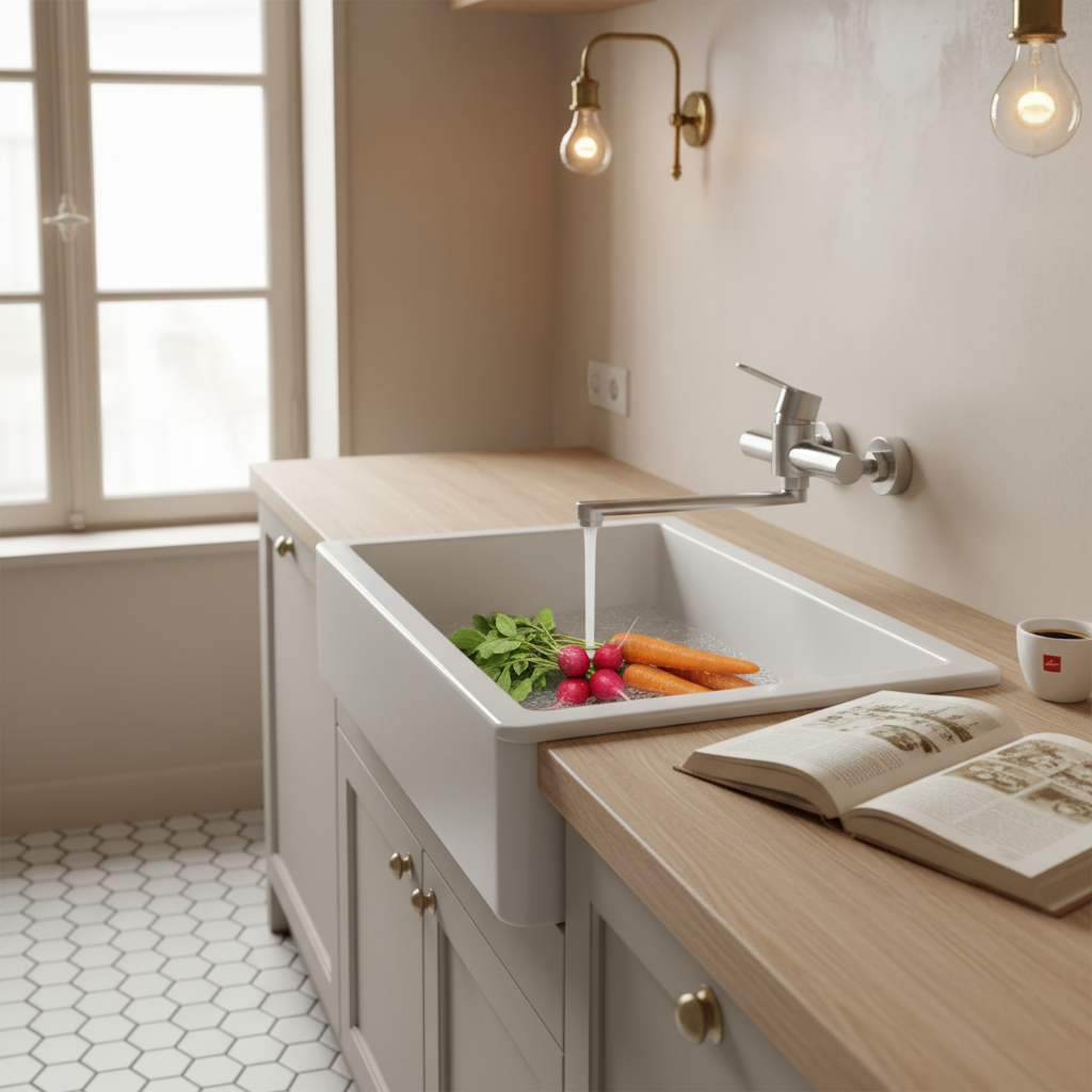 Mitigeur de Cuisine Mural en Acier Inoxydable – Finition Argentée