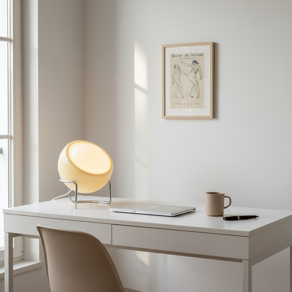 Lampe de Table en Verre Style Bauhaus – Orange ou Jaune