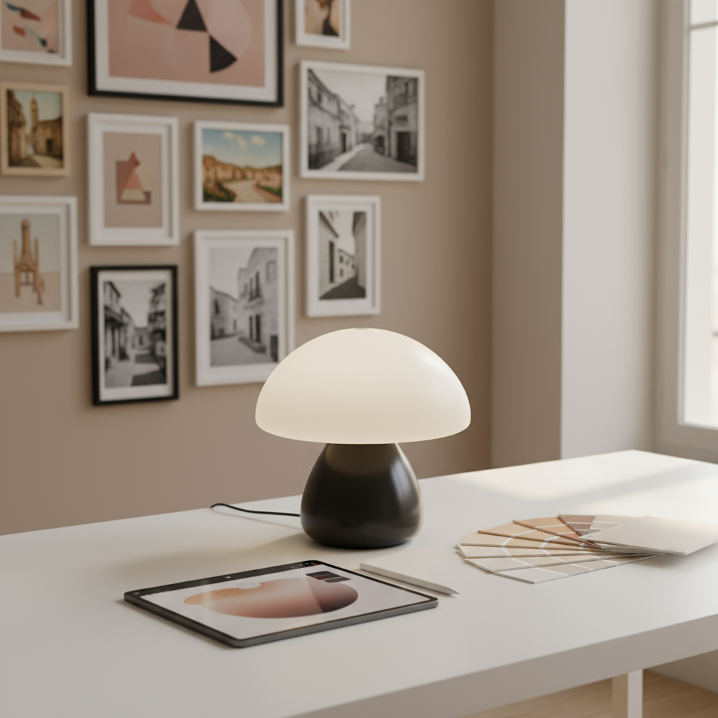 Lampe de Table LED Rechargeable avec Contrôle Tactile – Design Champignon
