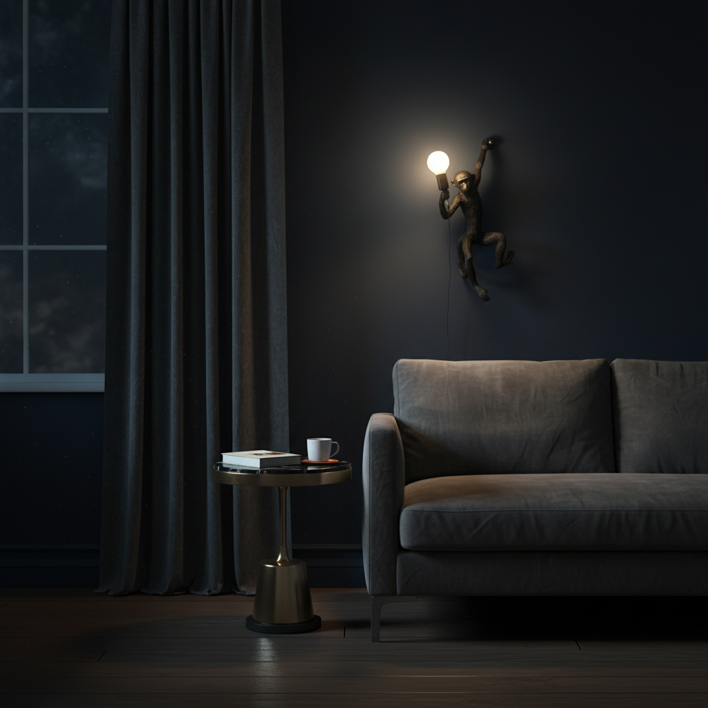 Applique Murale en Résine – Forme Singe, Style Décoratif