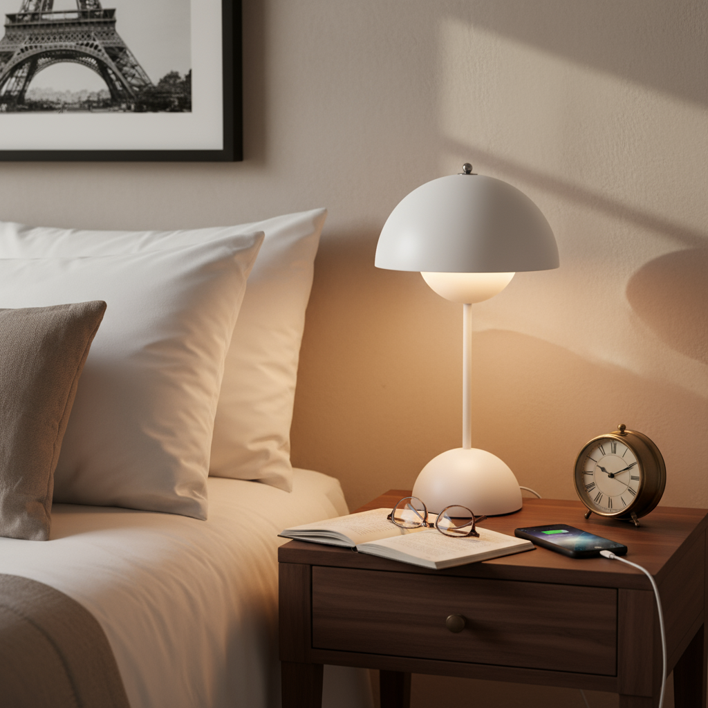 Lampe de Table LED Rechargeable USB – Design Champignon, 30 cm