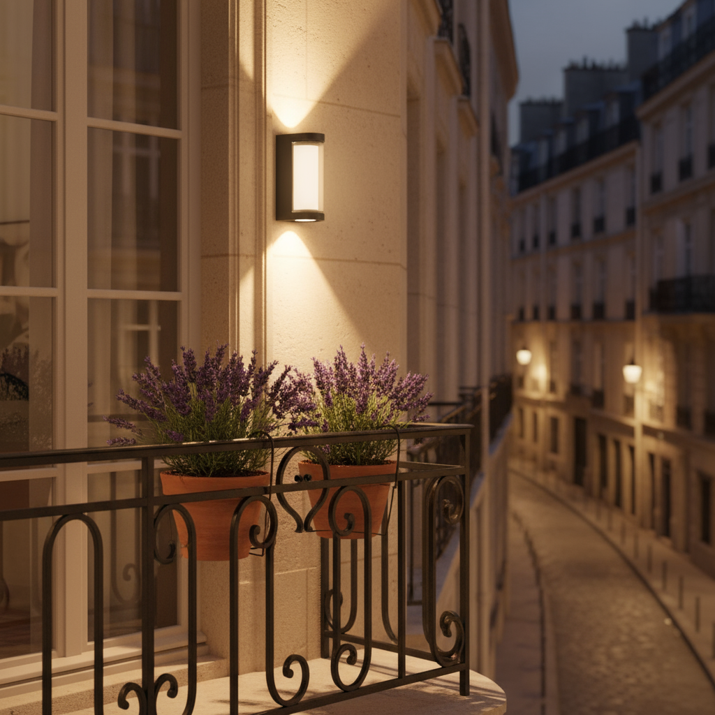 Applique Murale LED Moderne – Intérieur / Extérieur – Aluminium Noir