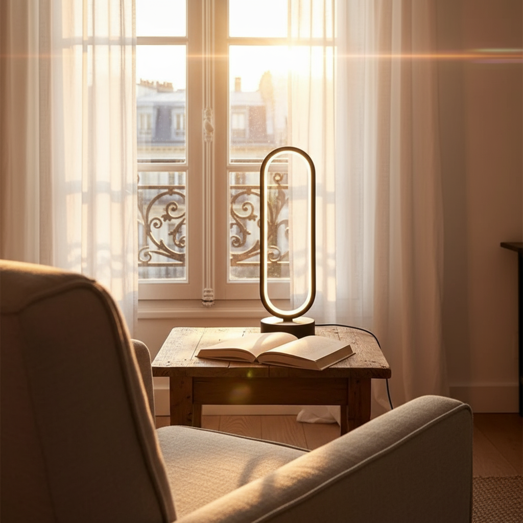 Lampe de Table LED Moderne Noire – Alimentation USB