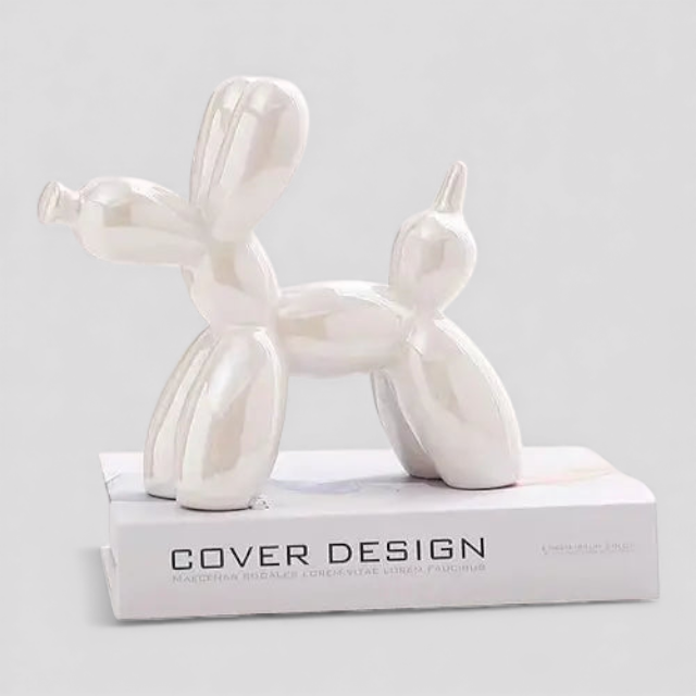 Sculpture Chien Ballon Colorée en Céramique – Déco Moderne