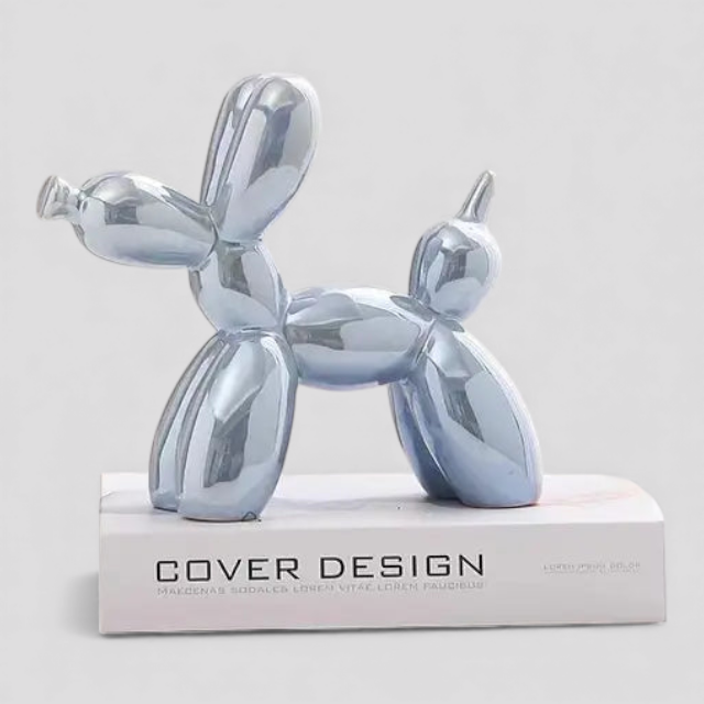 Sculpture Chien Ballon Colorée en Céramique – Déco Moderne
