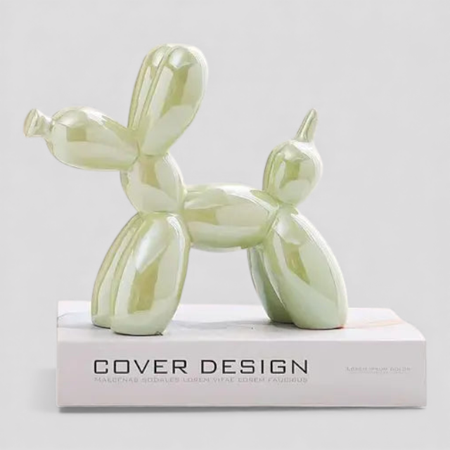 Sculpture Chien Ballon Colorée en Céramique – Déco Moderne