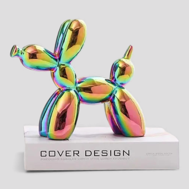 Sculpture Chien Ballon Colorée en Céramique – Déco Moderne