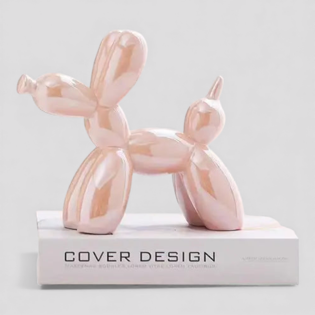 Sculpture Chien Ballon Colorée en Céramique – Déco Moderne