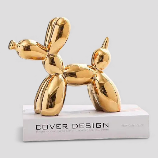 Sculpture Chien Ballon Colorée en Céramique – Déco Moderne