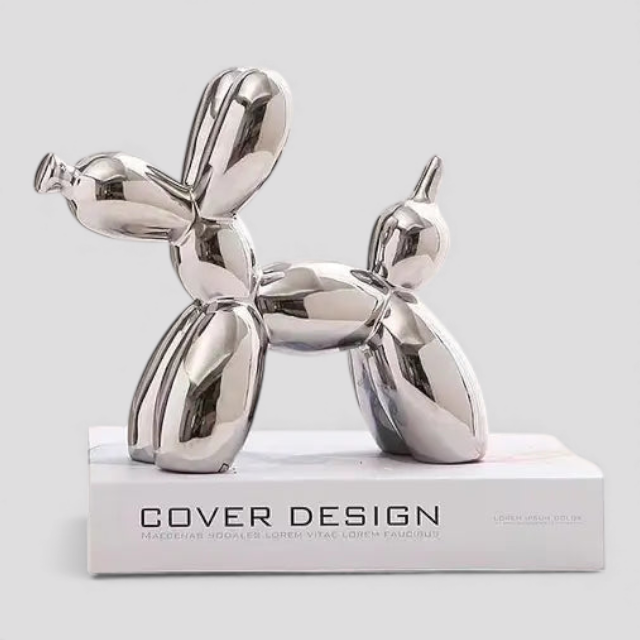 Sculpture Chien Ballon Colorée en Céramique – Déco Moderne