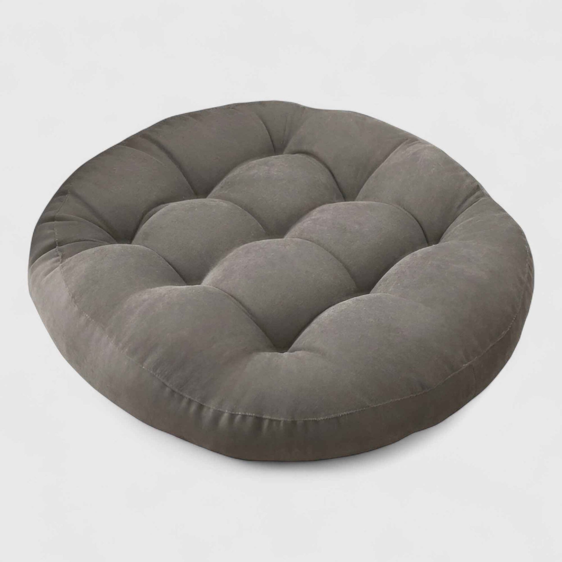 Coussins : Coussin de Sol Rond en Chenille Épais pour Méditation et Détente - Confort Optimal avec Coussin de Méditation en Chenille dans Gris clair de Marche Lino