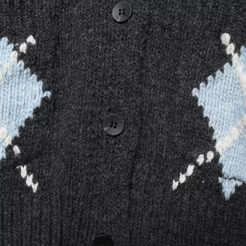 Cardigan Femme Ample Col en V Hivernal Acrylique