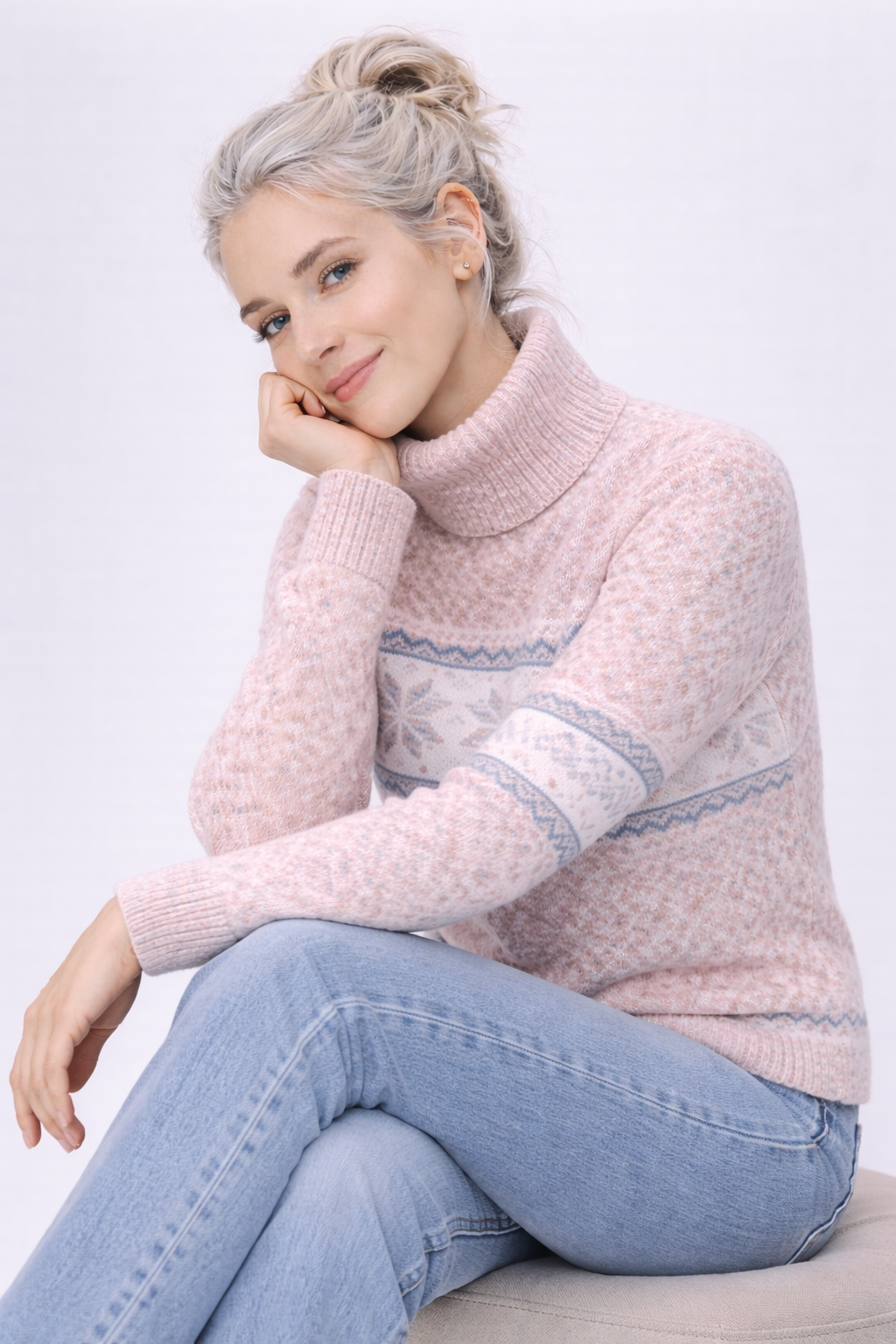Vintage Weihnachts-Pullover Damen weich & warm gestrickt, originelles Muster – ideal für Feste